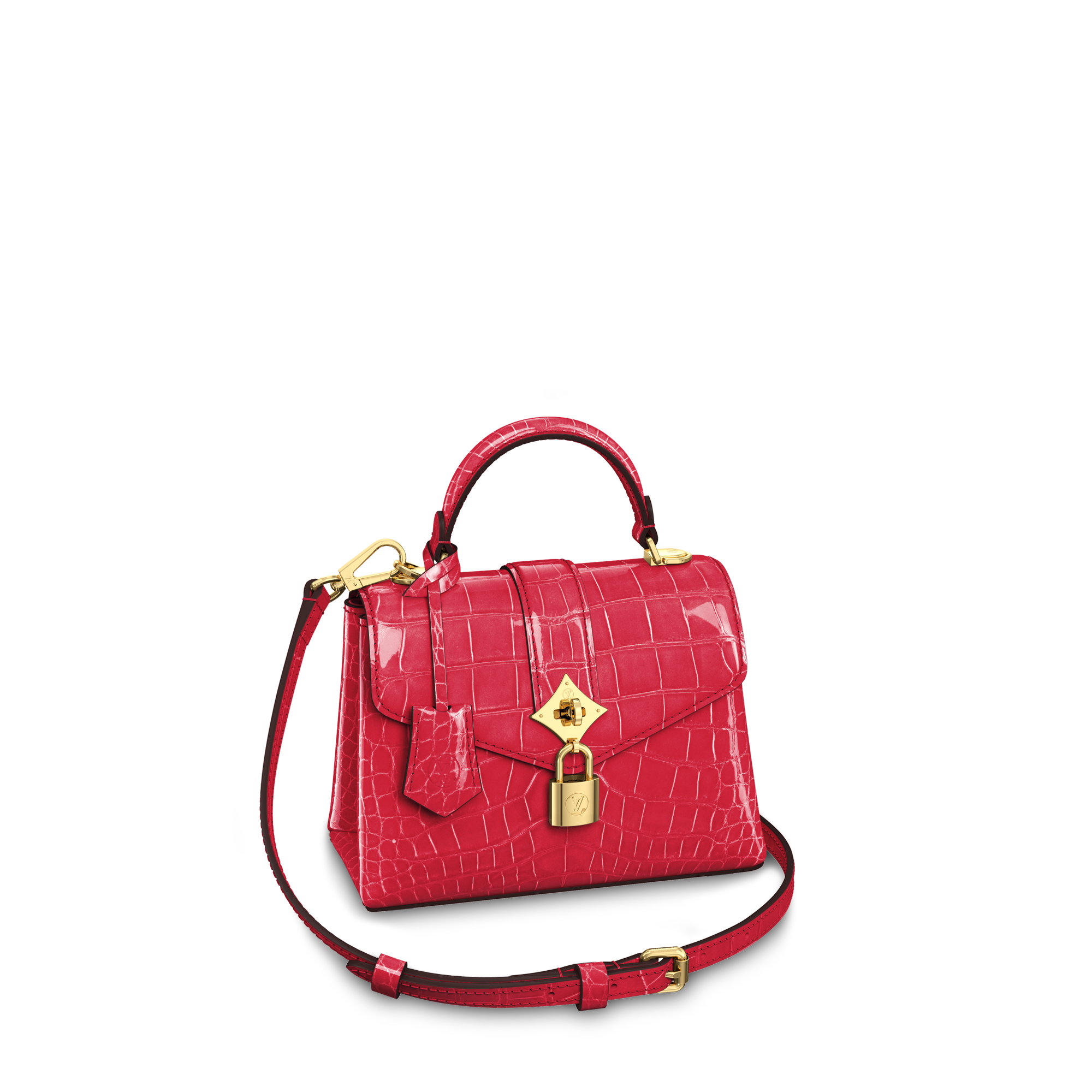 Sac Rose des Vents Mini Cuir de crocodile brillant Sacs main